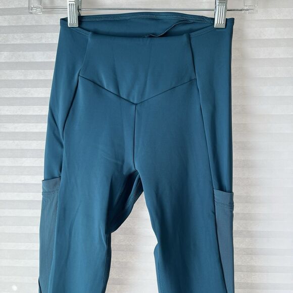 Gymshark Ventured Leggings Teal size XS high waisted V front waist band pockets - Picture 5 of 11
